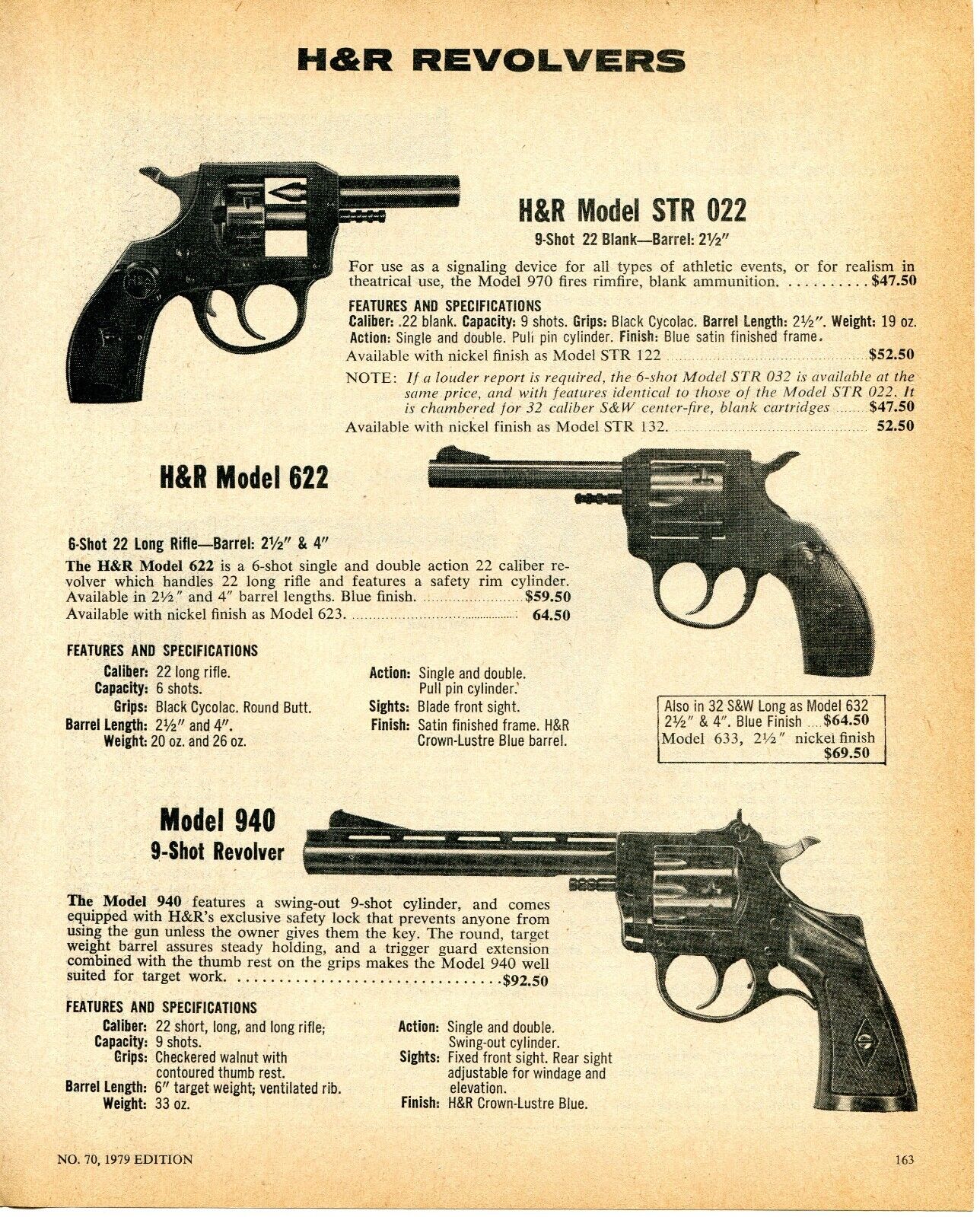 1979 Print Ad of Harrington & Richardson H&R Model STR 022 622 940 Revolver