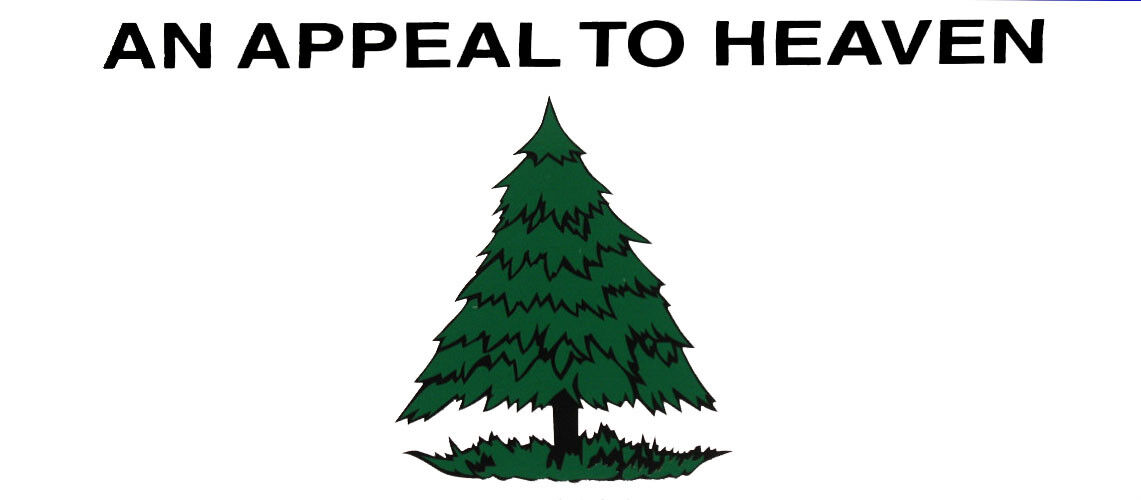 An Appeal To Heaven White With Grass Vinyl Bumper Sticker 3.75