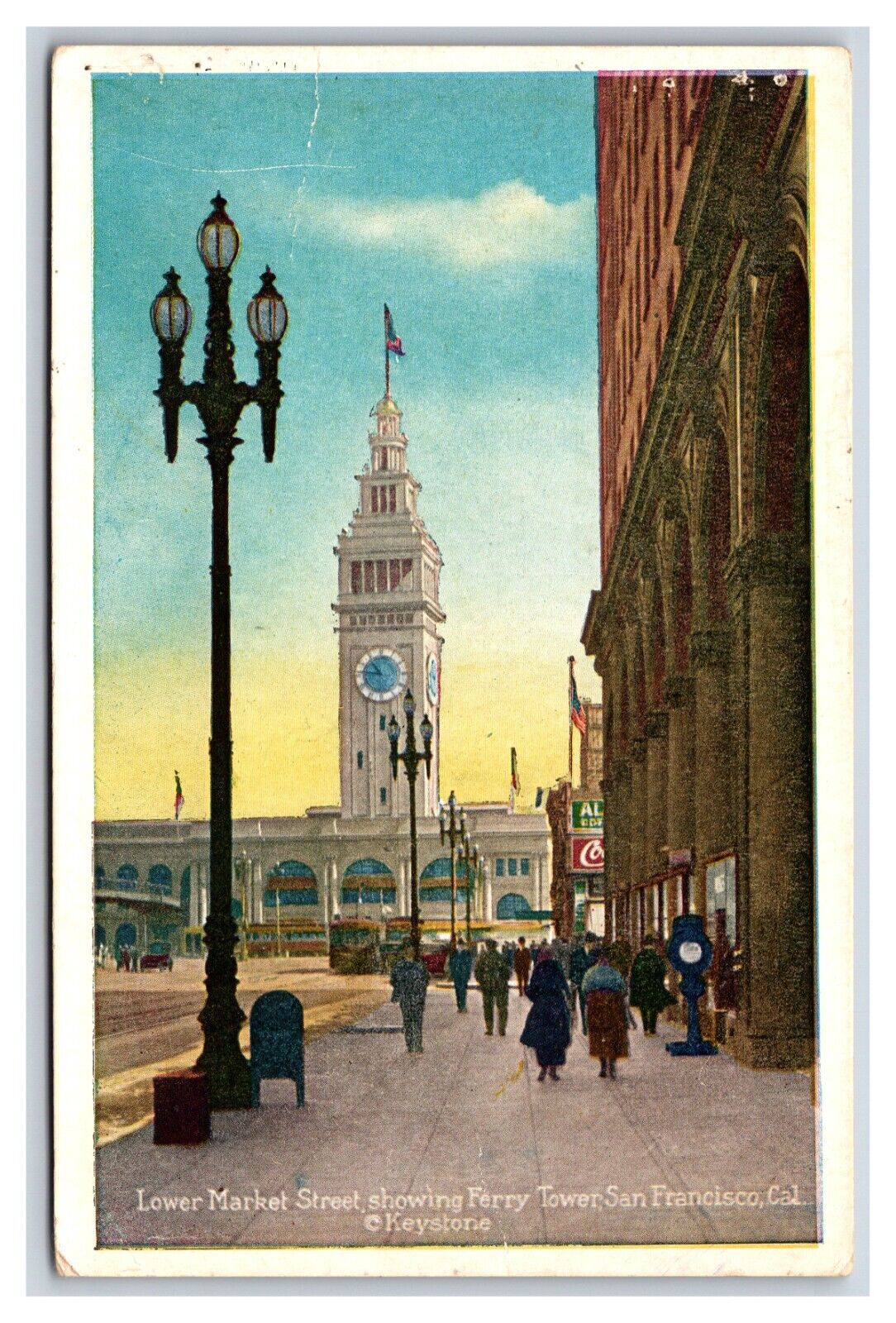 Lower Market Street View San Francisco California CA UNP WB Postcard H23