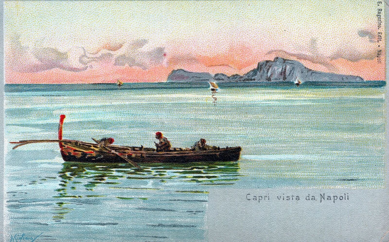 CAPRI - Capri Vista Da Napoli Capri Seen From Naples Postcard - Italy - udb