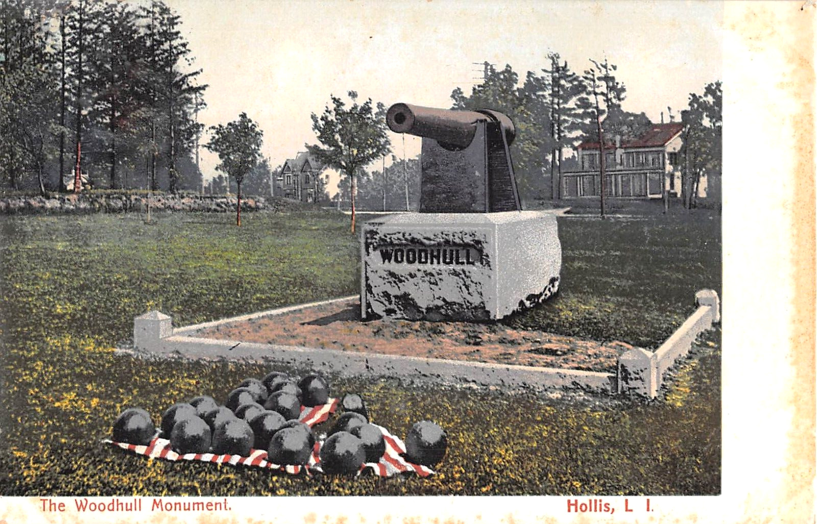 c.1905 Woodhull Monument Cannon Hollis NY Queens