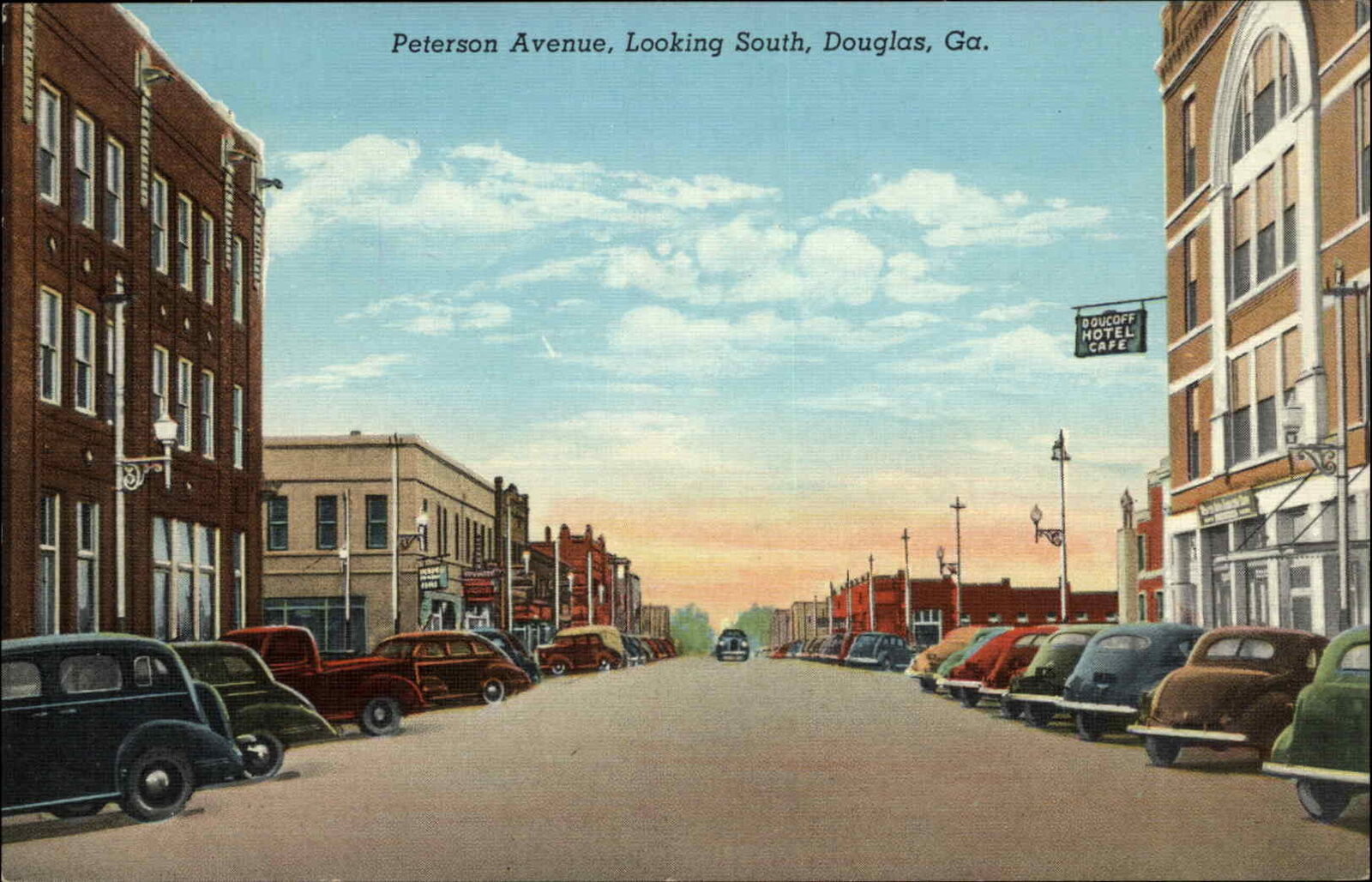 Douglas Georgia GA Street Scene Vintage Postcard