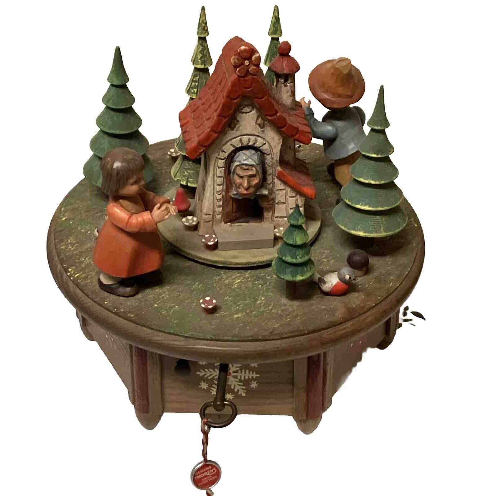 VTG Thorens Wood Craft Hansel & Gretel & WITCH Music Box “Moon River” AS IS RARE