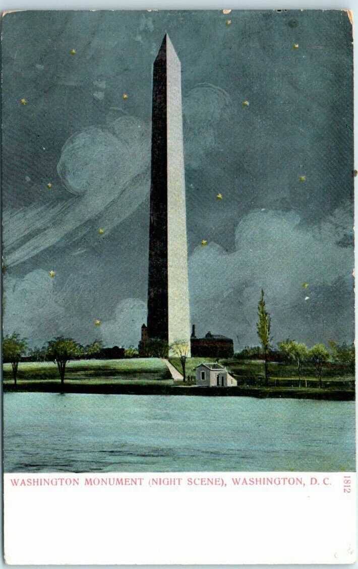 Postcard - Washington Monument (Night Scene), Washington, D. C.