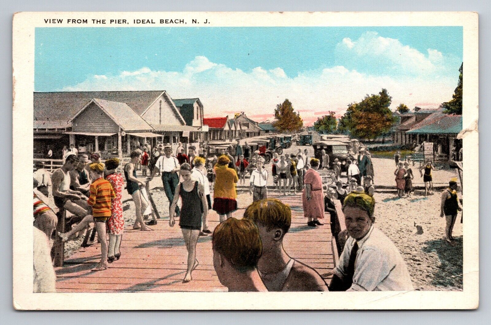 View From The Pier,Ideal Beach,N.J. New Jersey VTG Unposted C.1930 Postcard