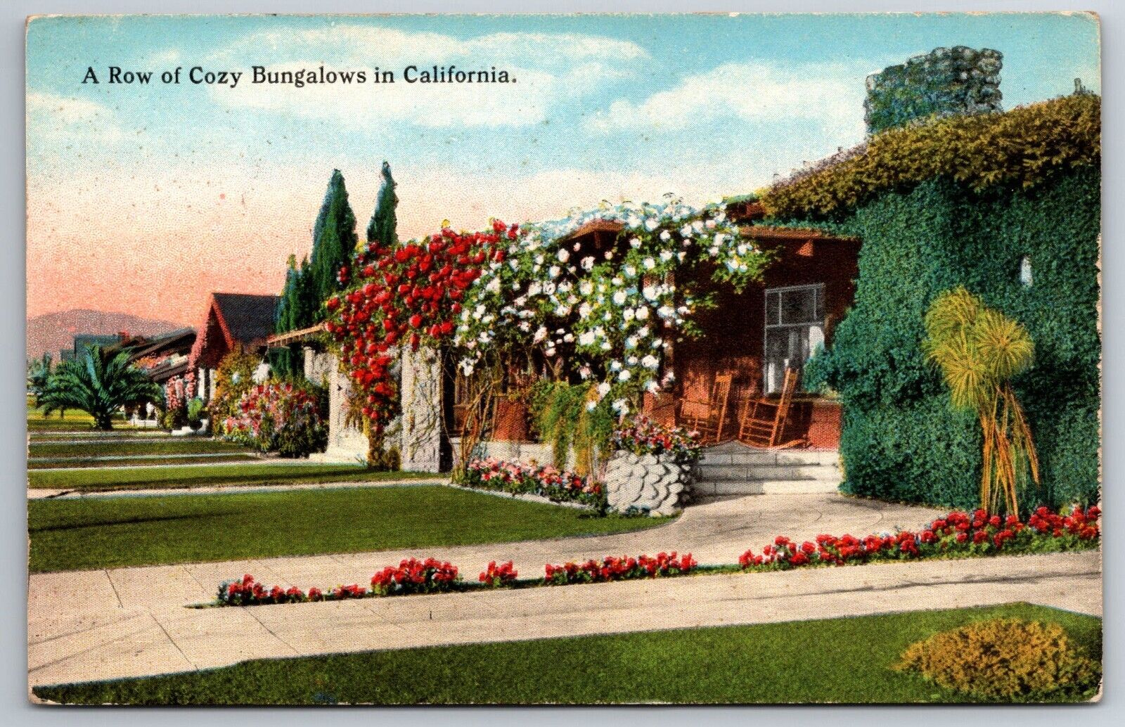 Vintage Postcard CA Cozy Bungalows Divided Back -*7701