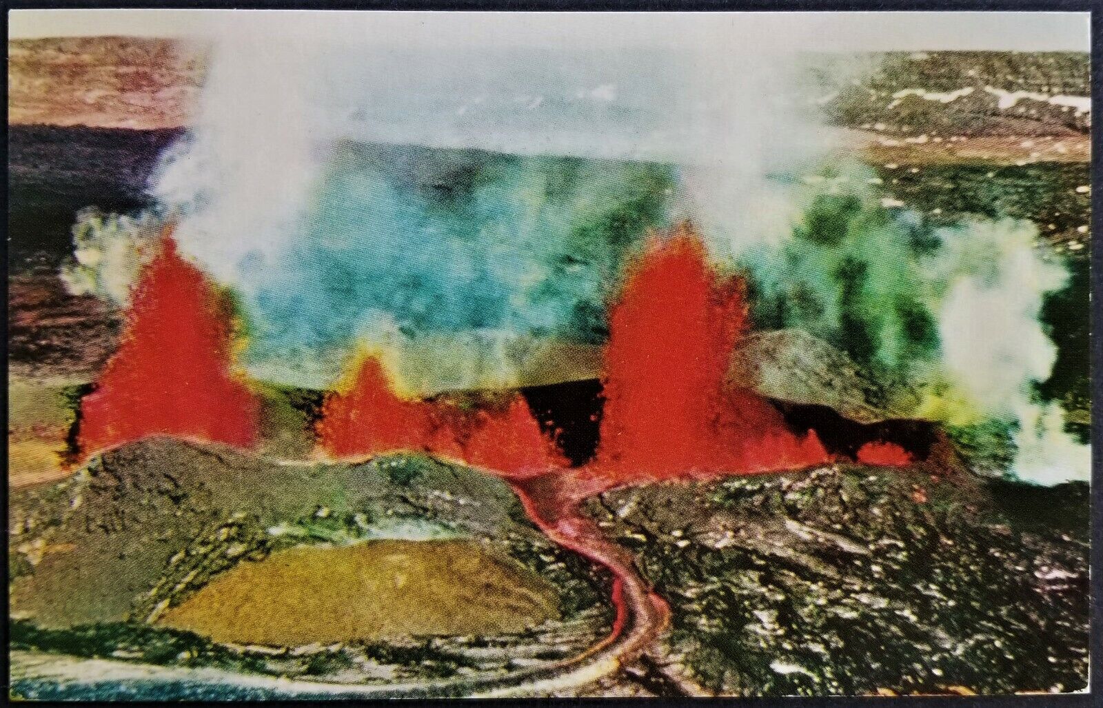 Disaster: Erupting Volcano Mauna Loa, Hawaii National Park, HI. 1960s.