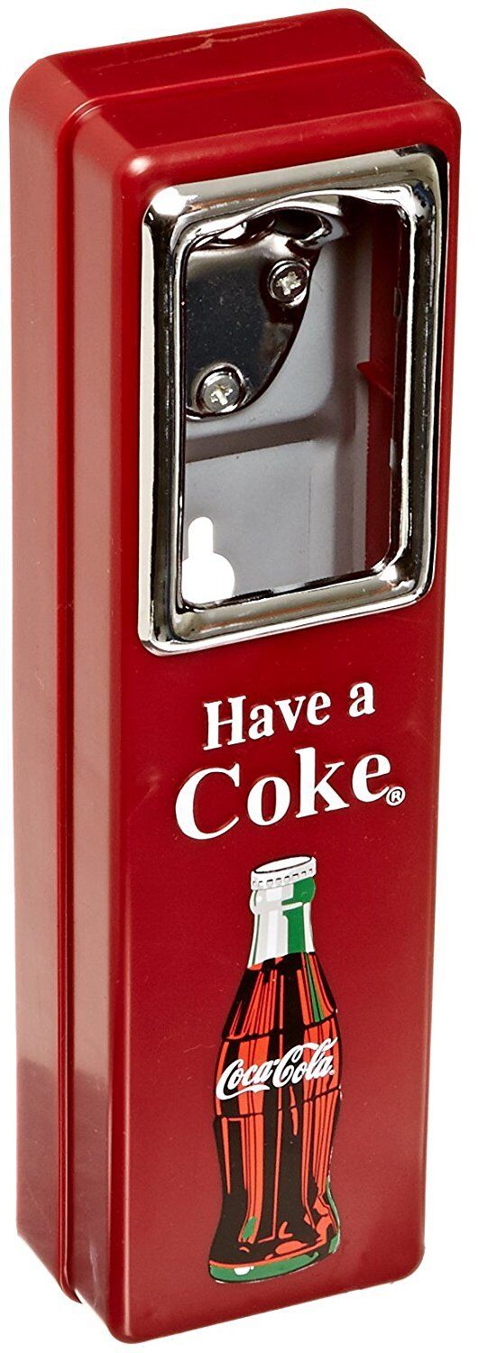 Coke Coca Cola Bottle Opener and Cap Catcher Wall Mount Stationary NEW