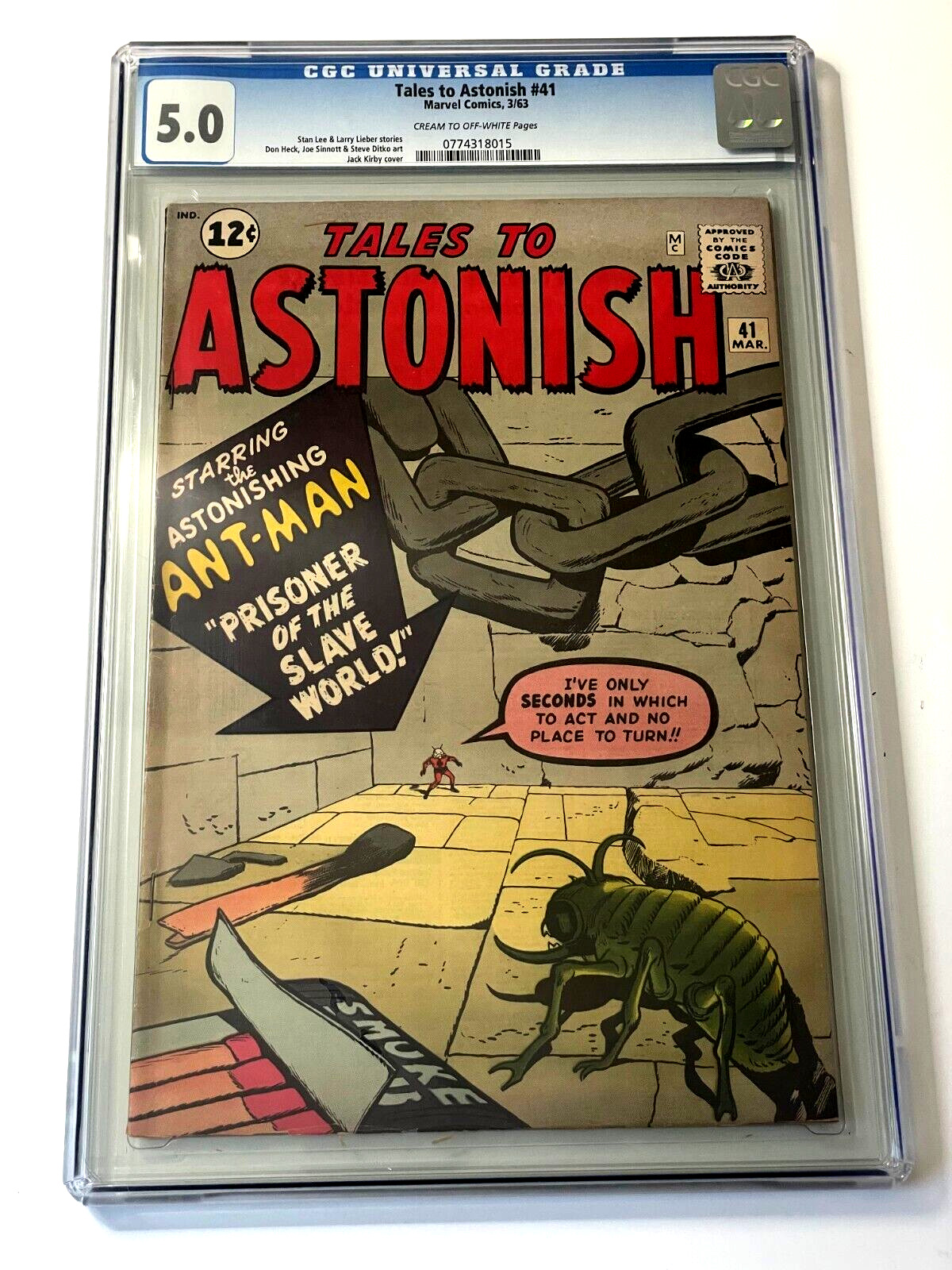 Tales to Astonish #41 CGC 5.0 Marvel Comics 1963 Jack Kirby Cover Ant-Man