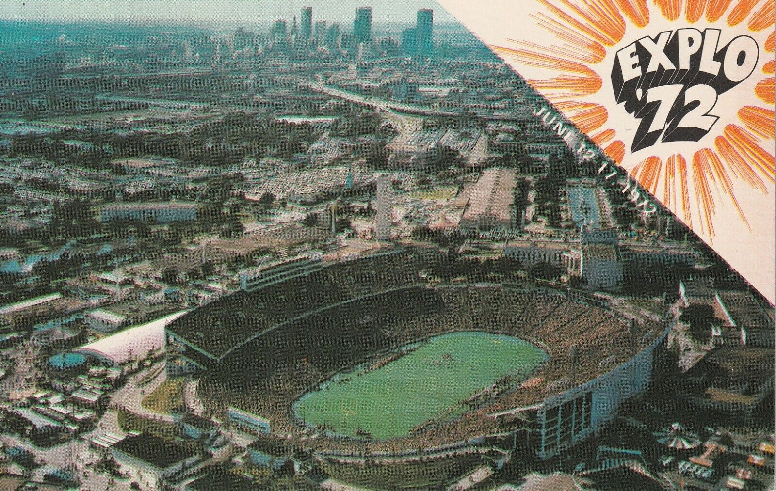 Tough to Find Dallas Texas Cotton Bowl Football Stadium Postcard - Explo '72