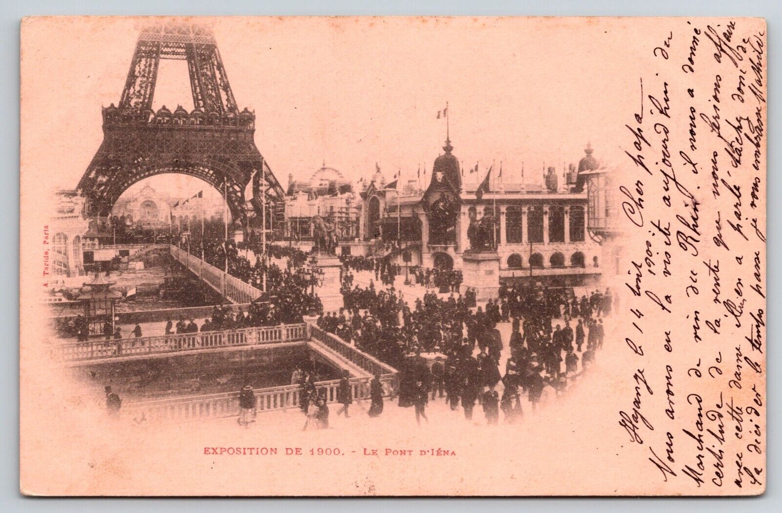 1900 Paris Exhibition, Eiffel Tower, Paris, France 1900 Postcard PAR253