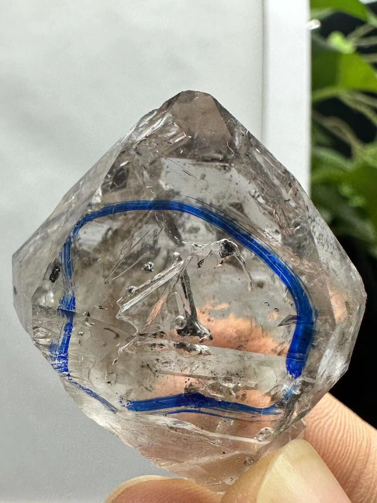 WOW Rare TOP Natural Clear Herkimer diamond  crystal+ Moving  droplets