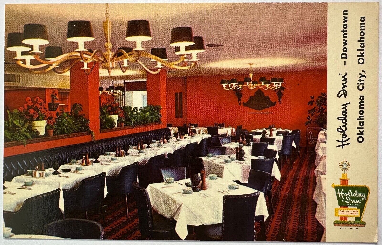 Holiday Inn La Fiesta Restaurant Oklahoma City Postcard c1950s