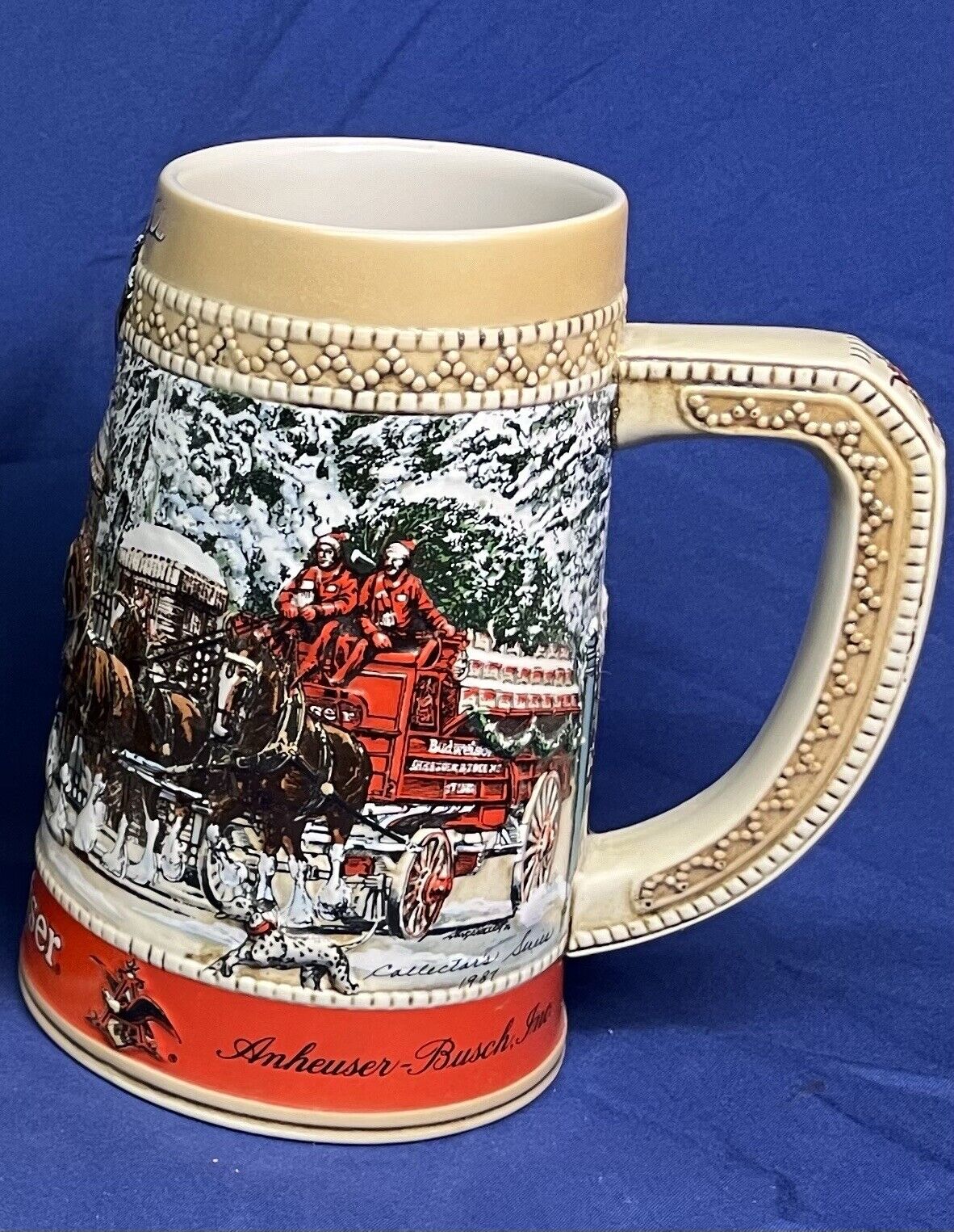 One 1987 Budweiser Clydesdale Collector Beer Stein “C\