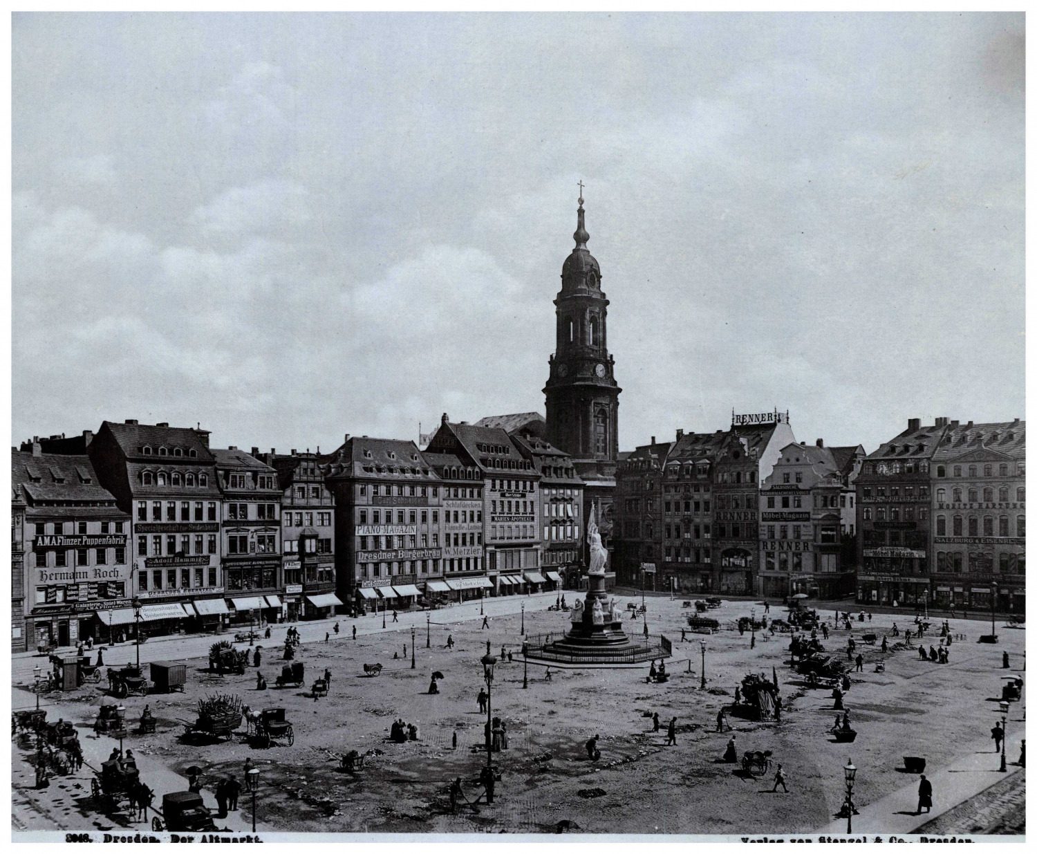 Germany, Dresden, the old market, photo. Vintage print, photo stem & co.