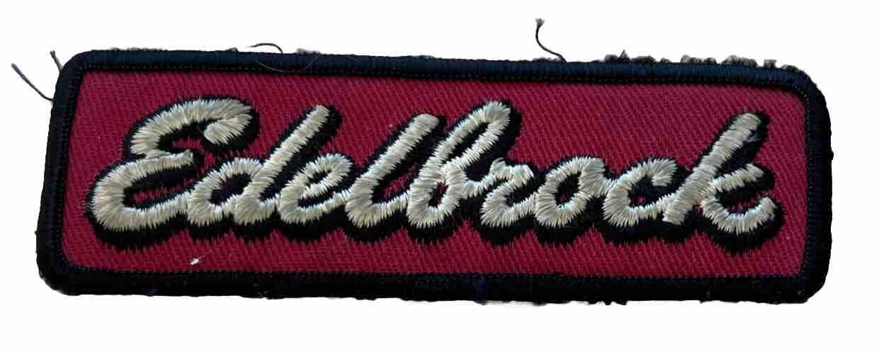 Vintage Edelbrock Embroidered Patch Auto Racing Collectible Advertising 4.5\