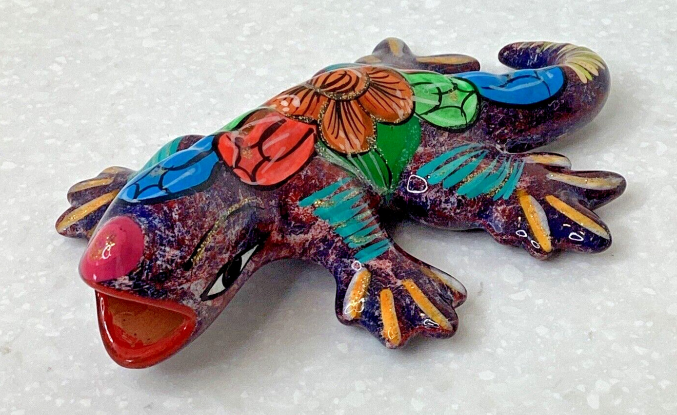 Ceramic Iguana Lizard Gecko Figurine Wall Garden Art Hand Painted 6\