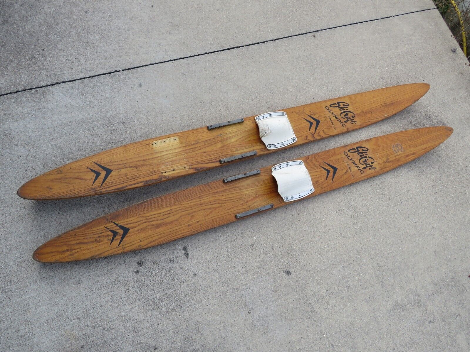 Vintage Water Skis Marked “Ski Craft Olympic” ~ Parts or Display