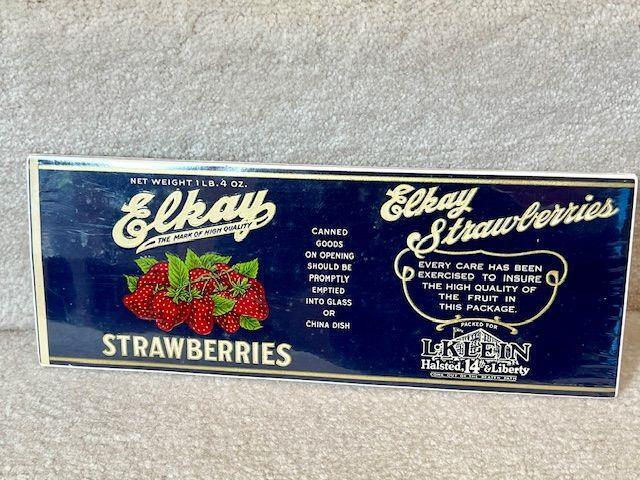 Vintage Elkay Strawberries Label