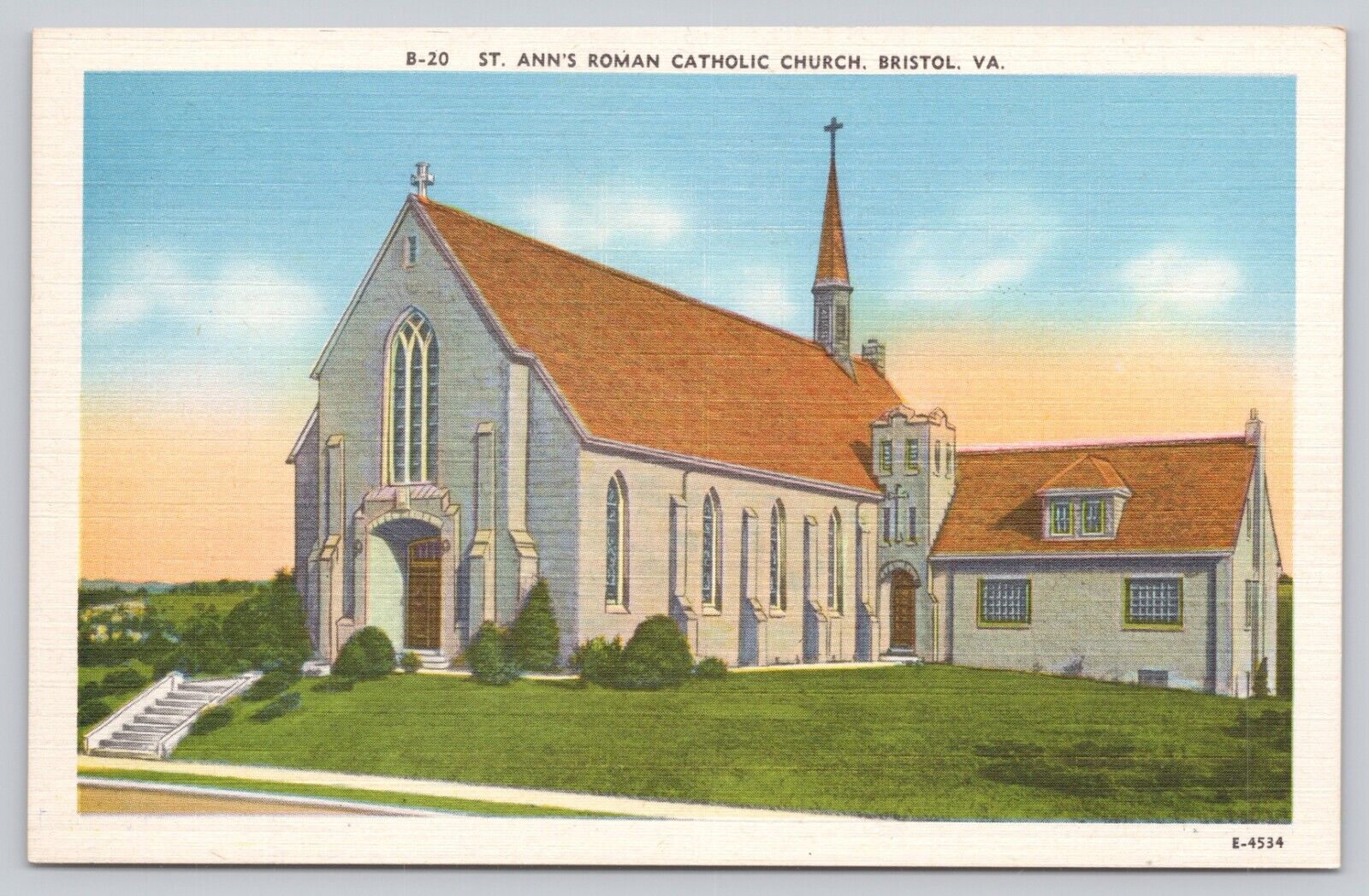 Vintage Postcard St. Ann\'s Roman Catholic Church Bristol, Virginia