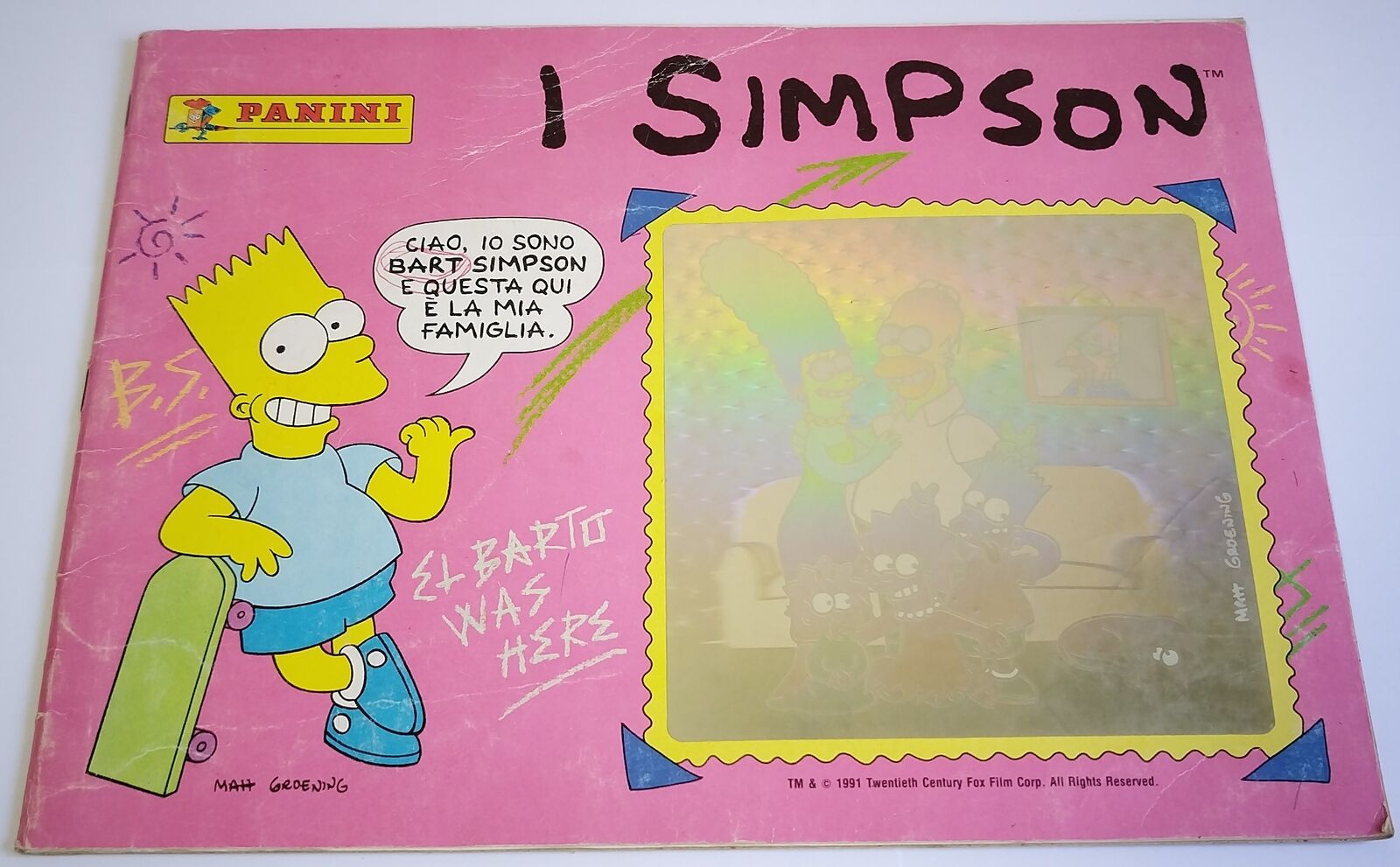 Simpsons 1991 Panini Incomplete Album -14 Stickers Panini