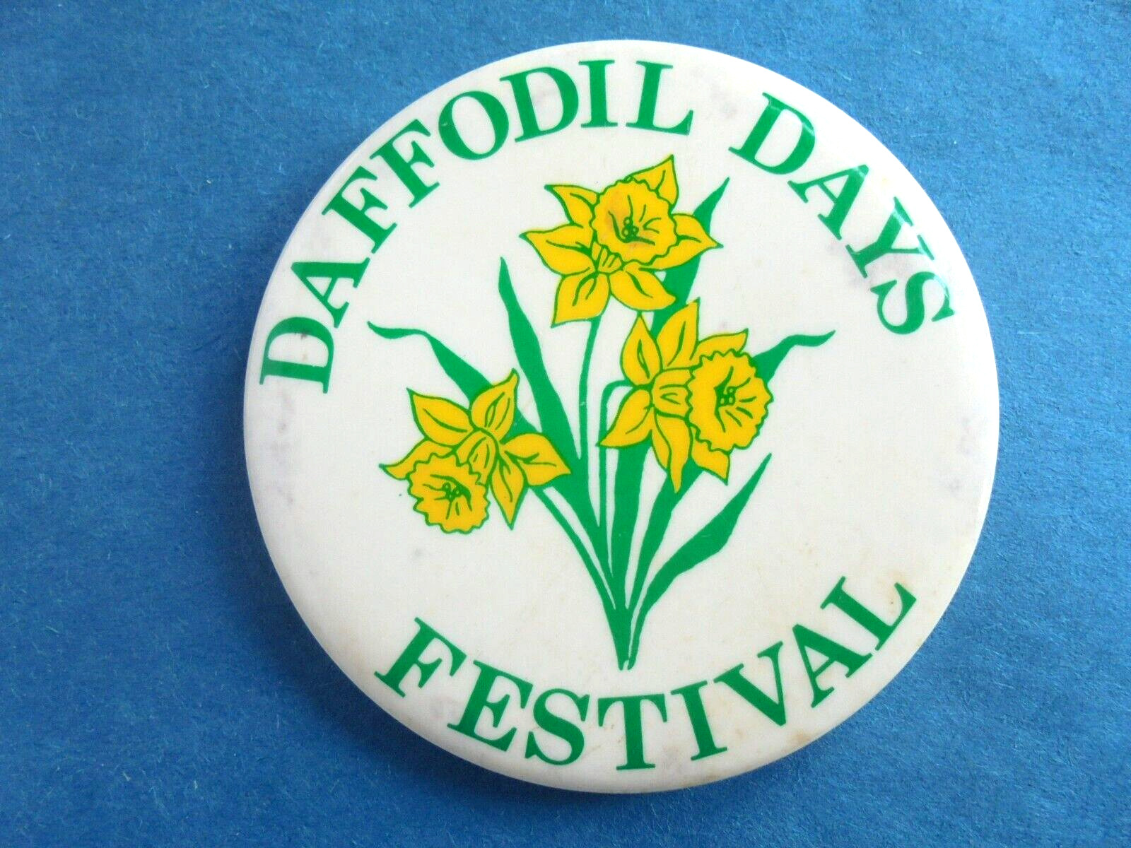Vintage Daffodil Days Festival Souvenir Pinback Button