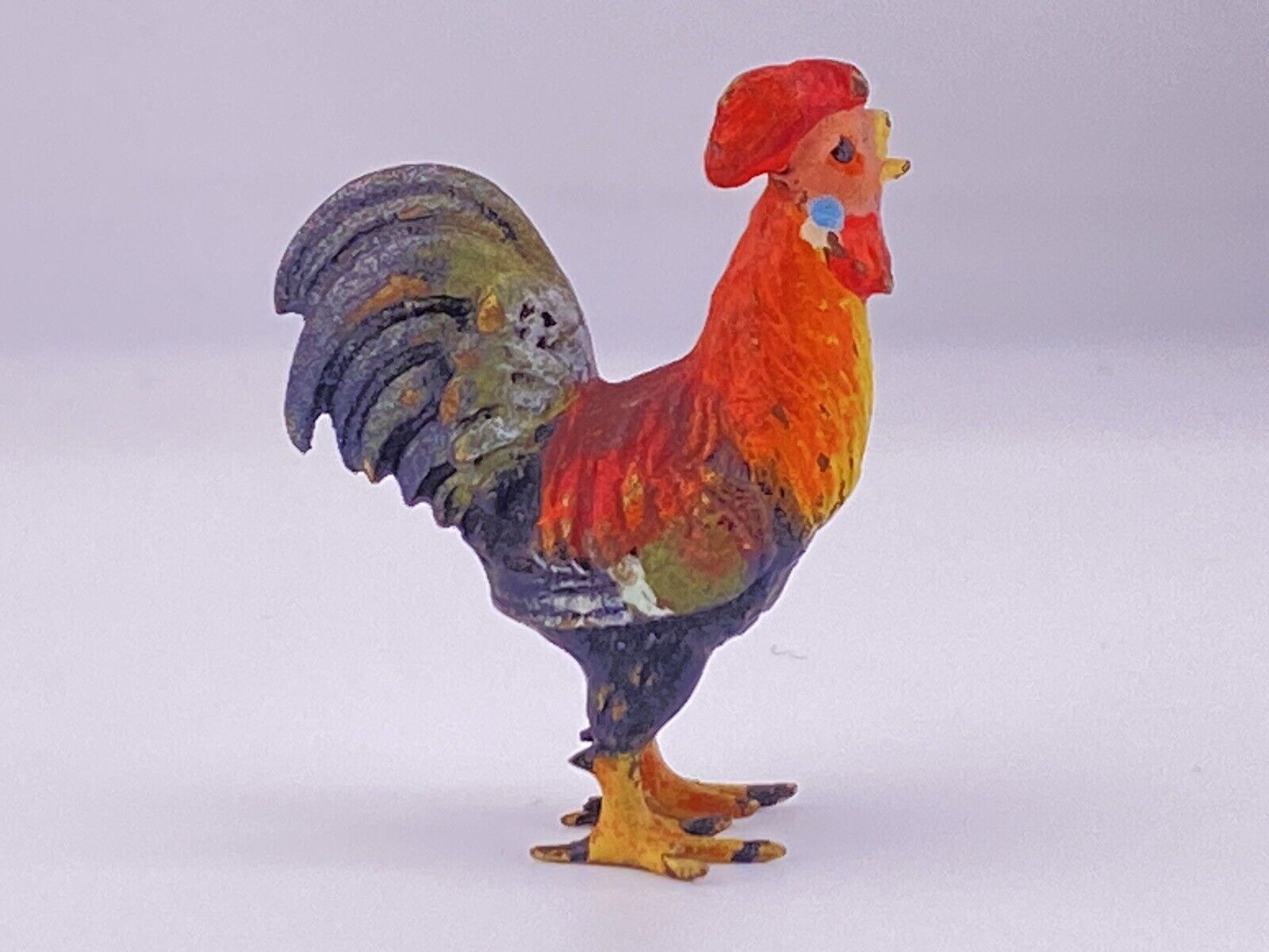 Gorgeous Antique Austrian Vienna Cold Painted Bronze Rooster