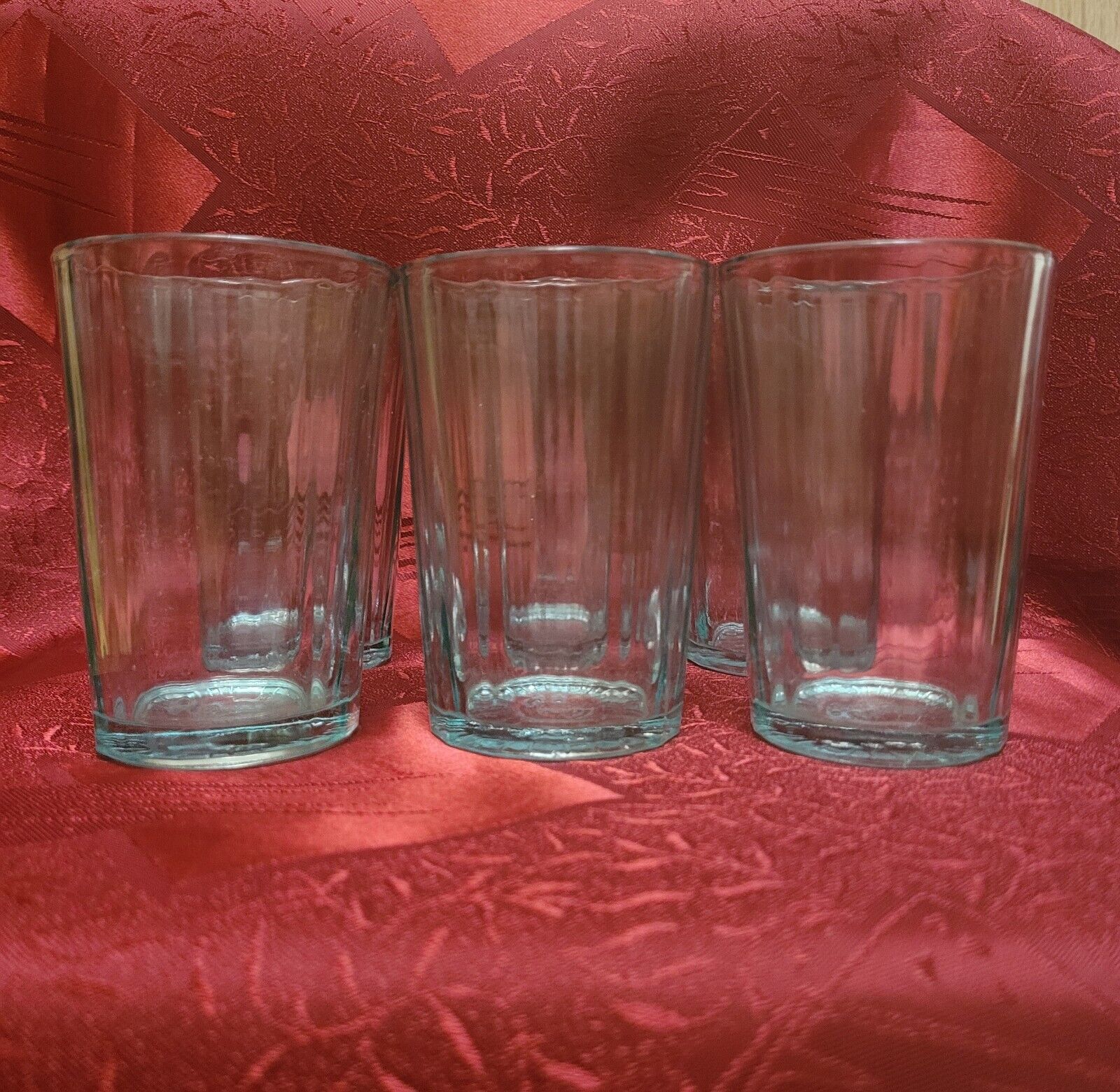 Old vintage 1950-60s soviet russian 6 pcs. faceted glasses for tea cupholders.
