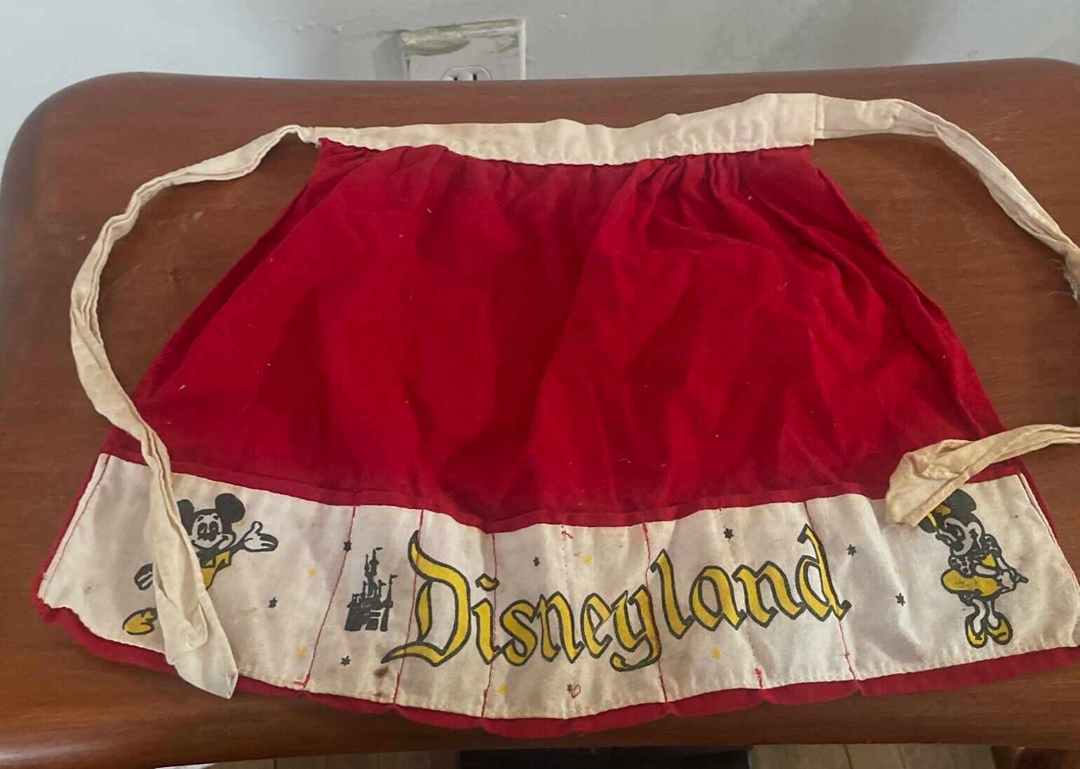 Rare 1960\'s Original Disneyland Red Childs Apron