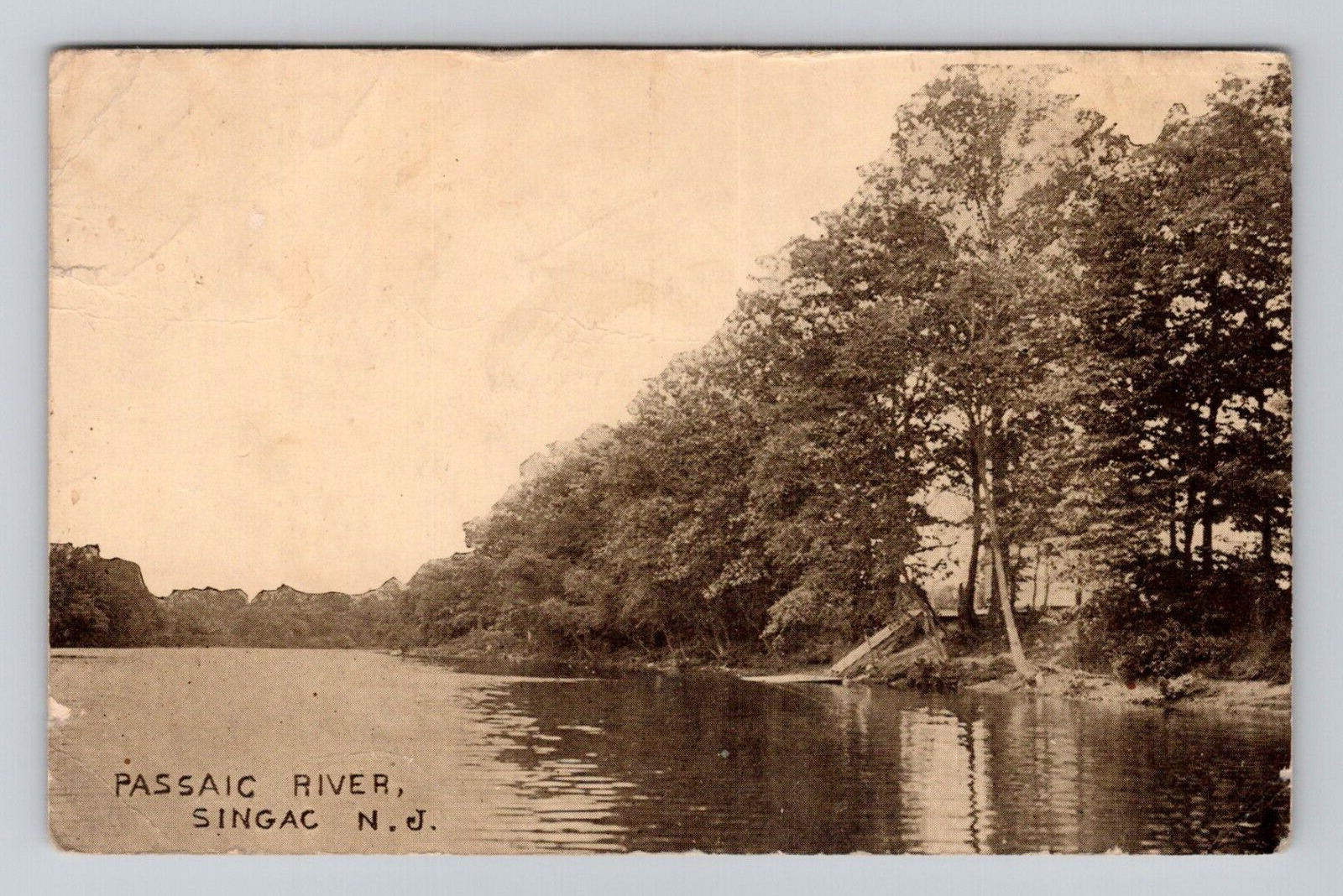 Postcard Passaic River Singac New Jersey NJ, Antique H19