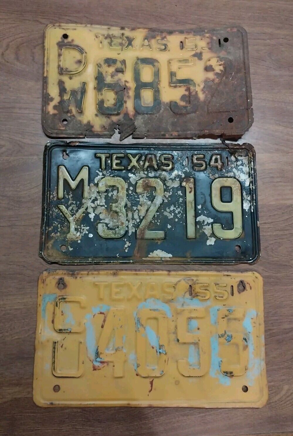 Vintage Lot 1953, 1954, 1955 Texas License Plate