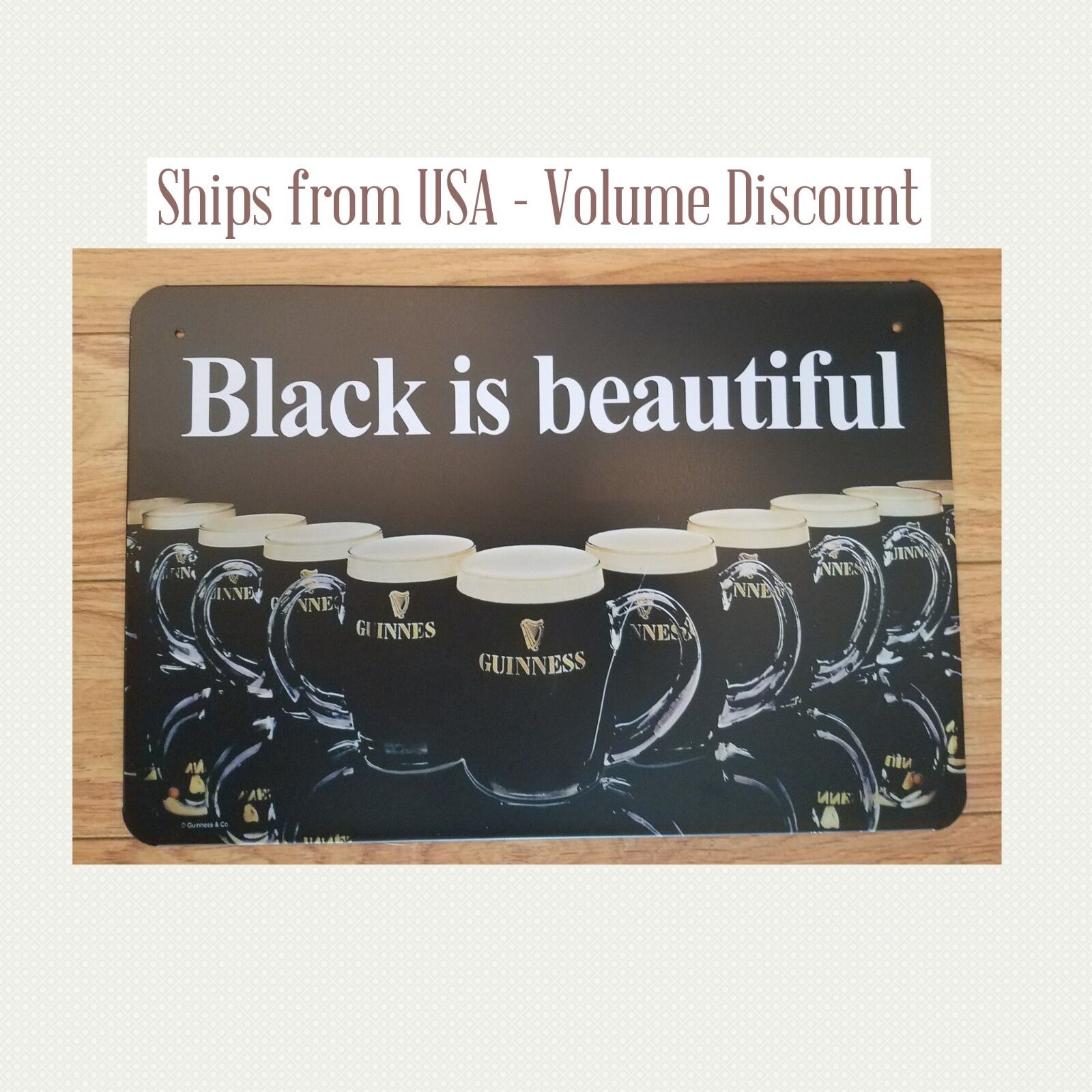 Guinness Sign Black is Beautiful Guinness Sign Guinness Beer Sign Guinness Gifts