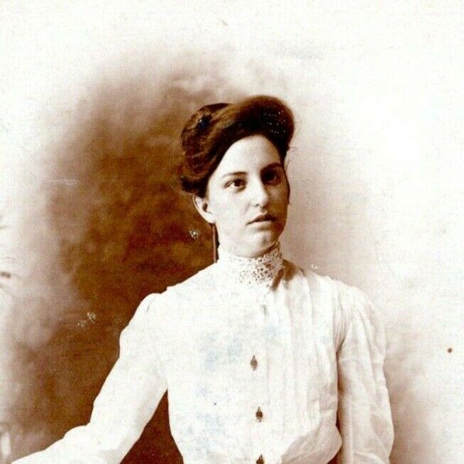 Mabel Ruhl RPPC Postcard Pretty Young Woman ID'd Real Photo 1910 LK