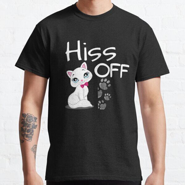 Popular Funny Hiss Off Cat Lovers Quote Animal Meow Kitten Unisex T-shirt S-5XL