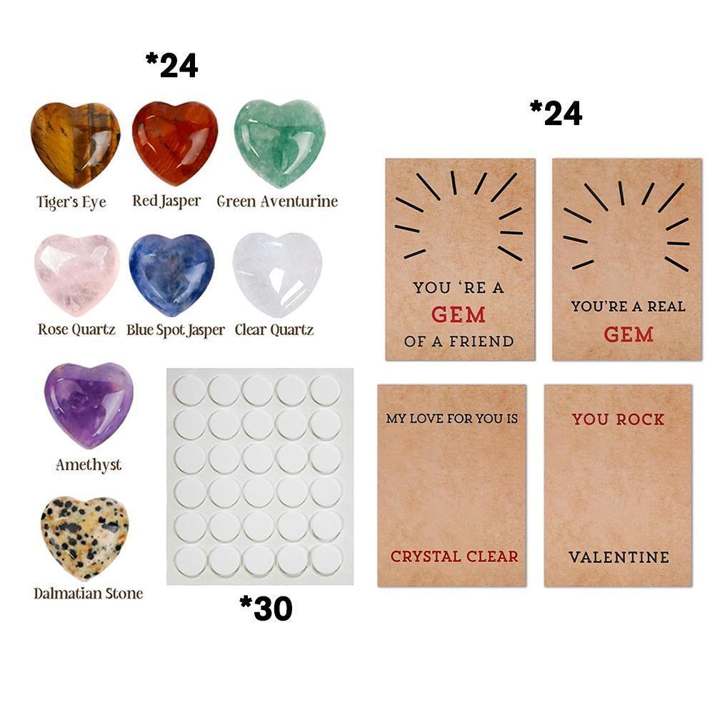 Valentine's Day Gift - 24 packs of heart-shaped crystal Valentine's Day cards