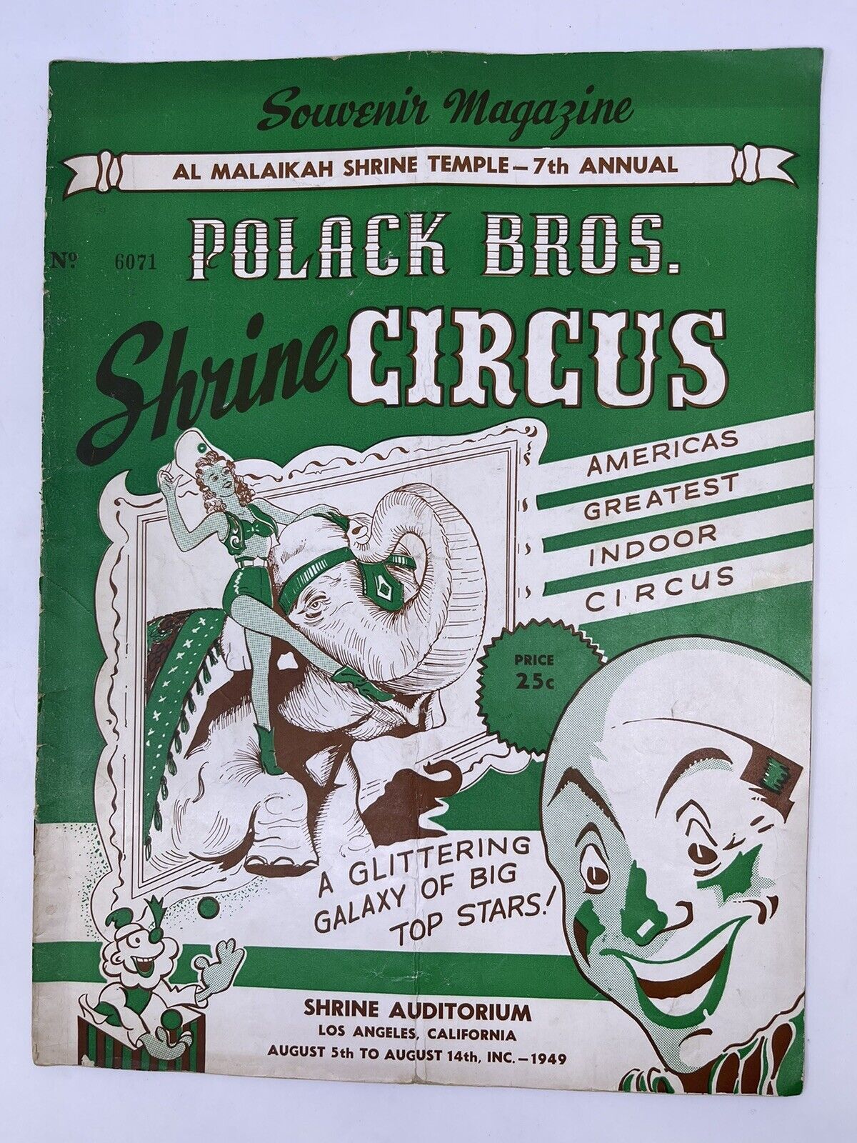 Program 1949 Polack Bros Shrine Circus Los Angeles CA Shriners Bert Chipman auto