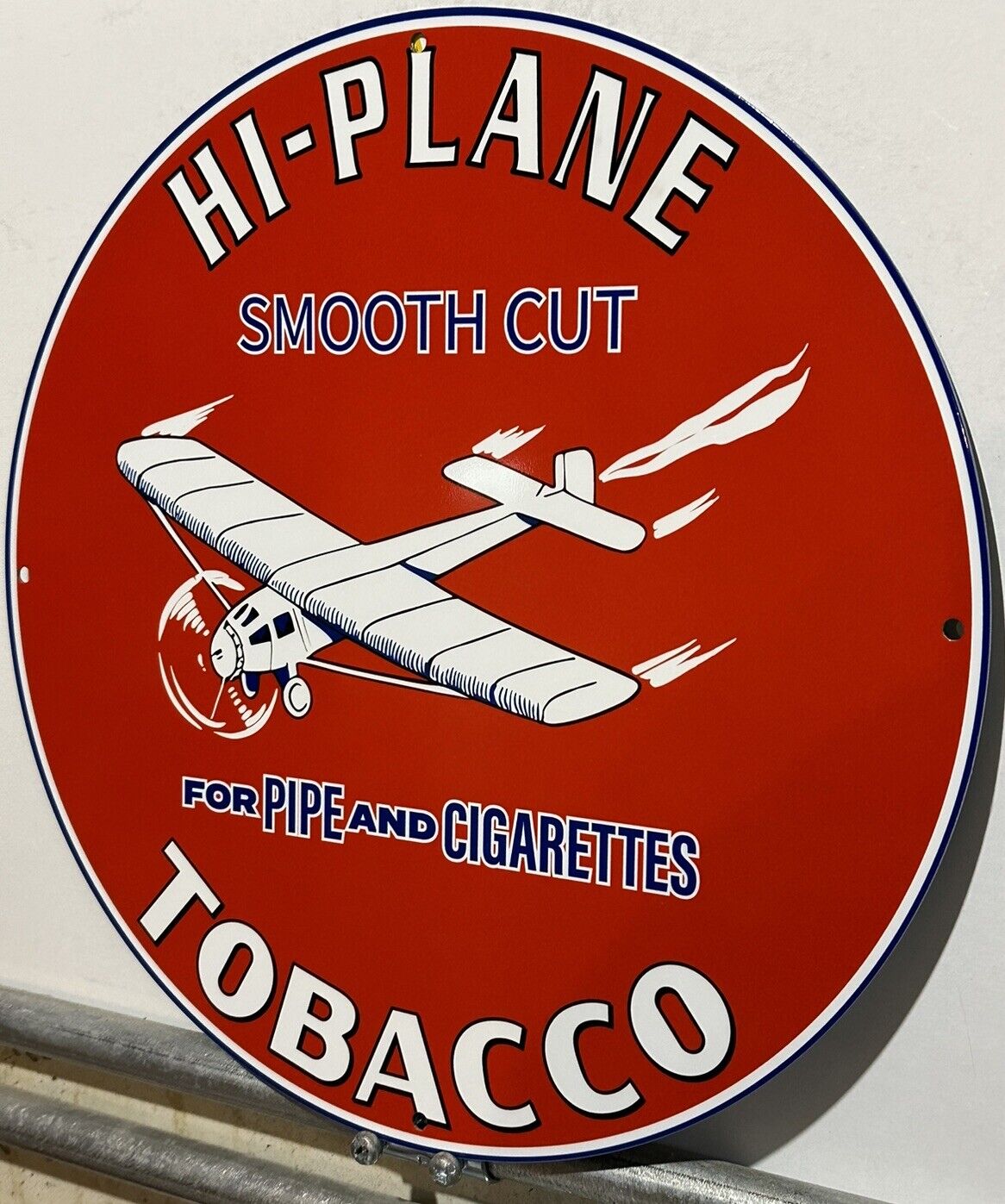 Vintage Style Premium Hi-Plane Tobacco Steel Metal Quality Sign