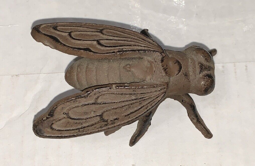 Vintage Iron Small Fly Insect Figurine Original Old Hand Crafted Rusty