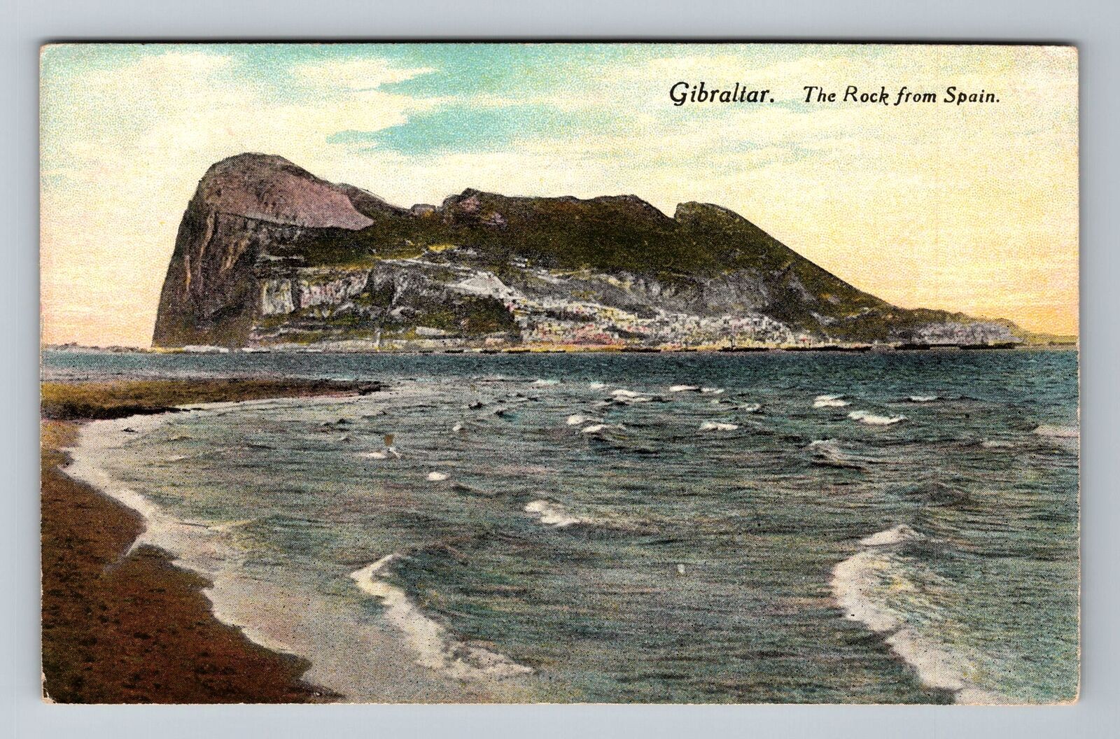 Gibraltar Spain-The Rock from Spain, Vintage Postcard