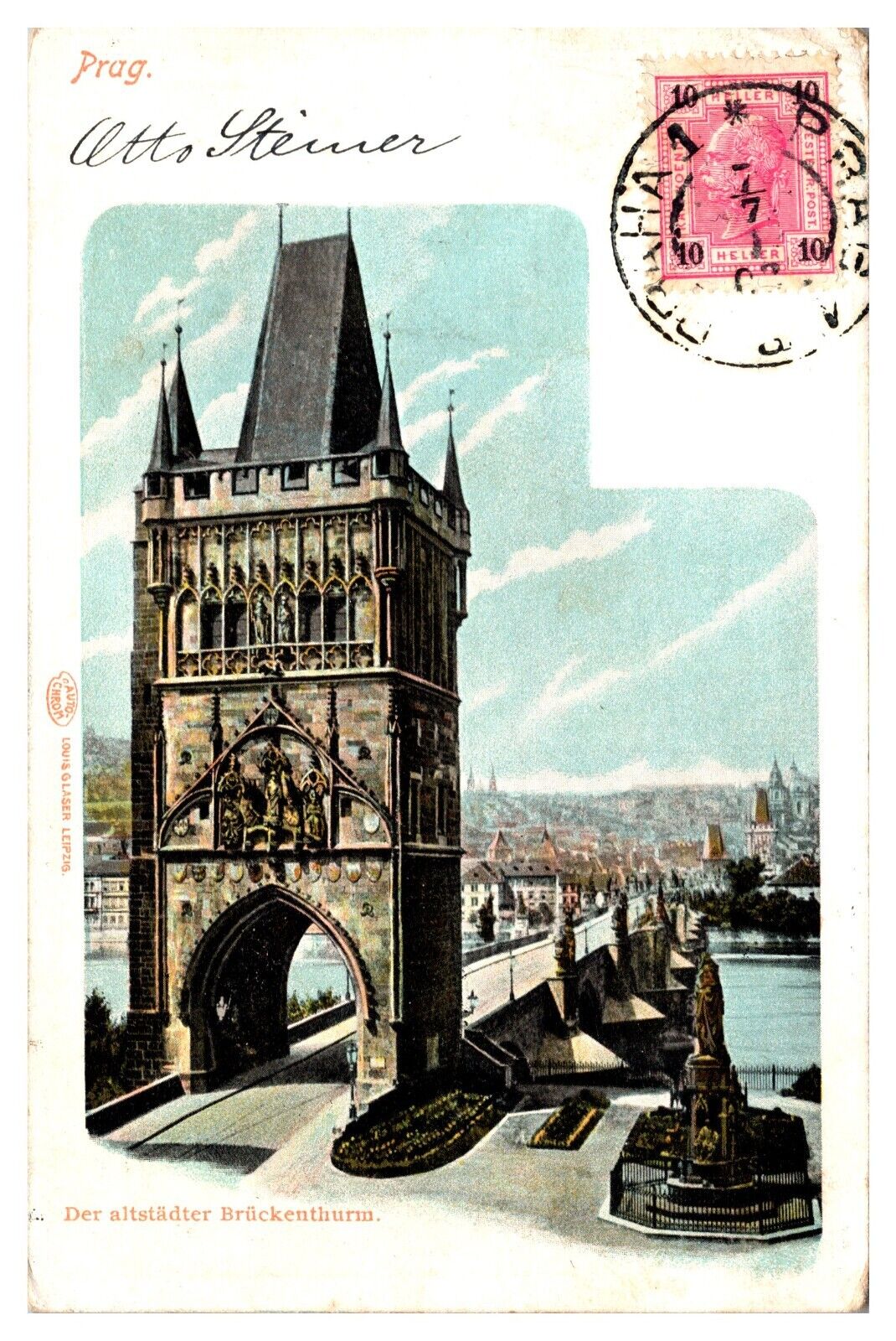 ANTQ The Old Town Bridge Tower, Prague, Czech Republic, Postcard