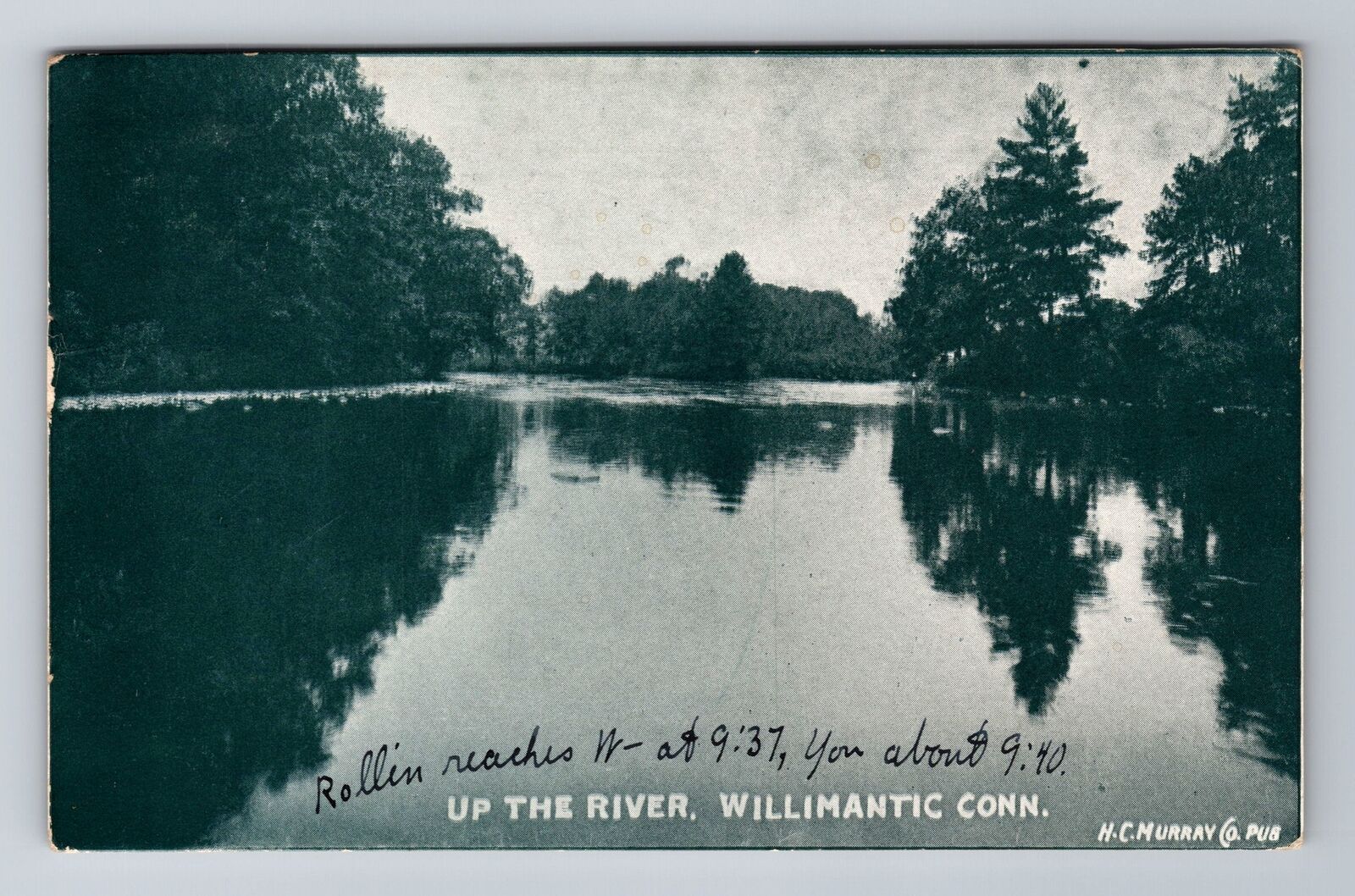 Willimantic CT-Connecticut, Up the River, Antique c1908 Vintage Postcard