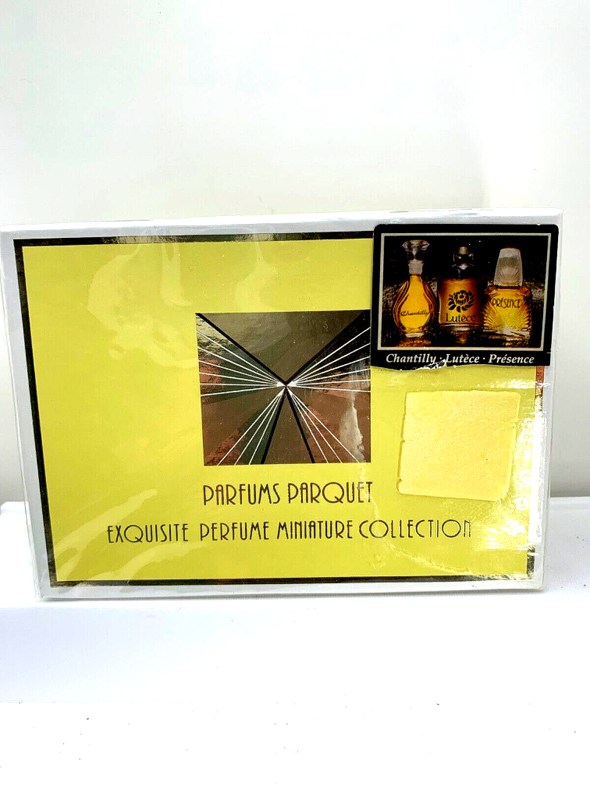 Select VTG perfume set w/box.  Parfums Parquet-Chantilly/Presence/Lutece.  1988