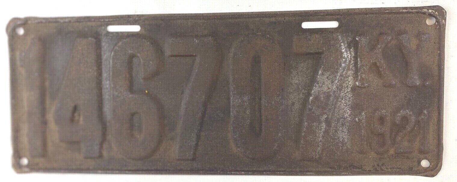 Kentucky 1921 Auto License Plate Vintage Man Cave Rustic Wall Decor Collector