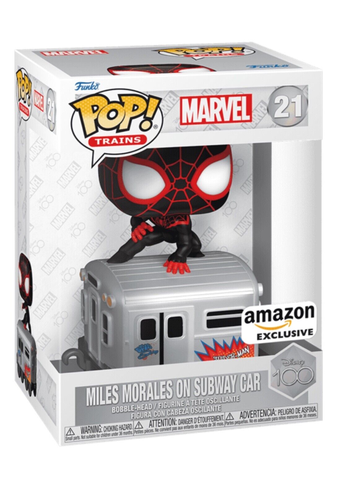 Funko Pop D100 Spider-Man Miles Morales on Subway Car #21 SE with Protector