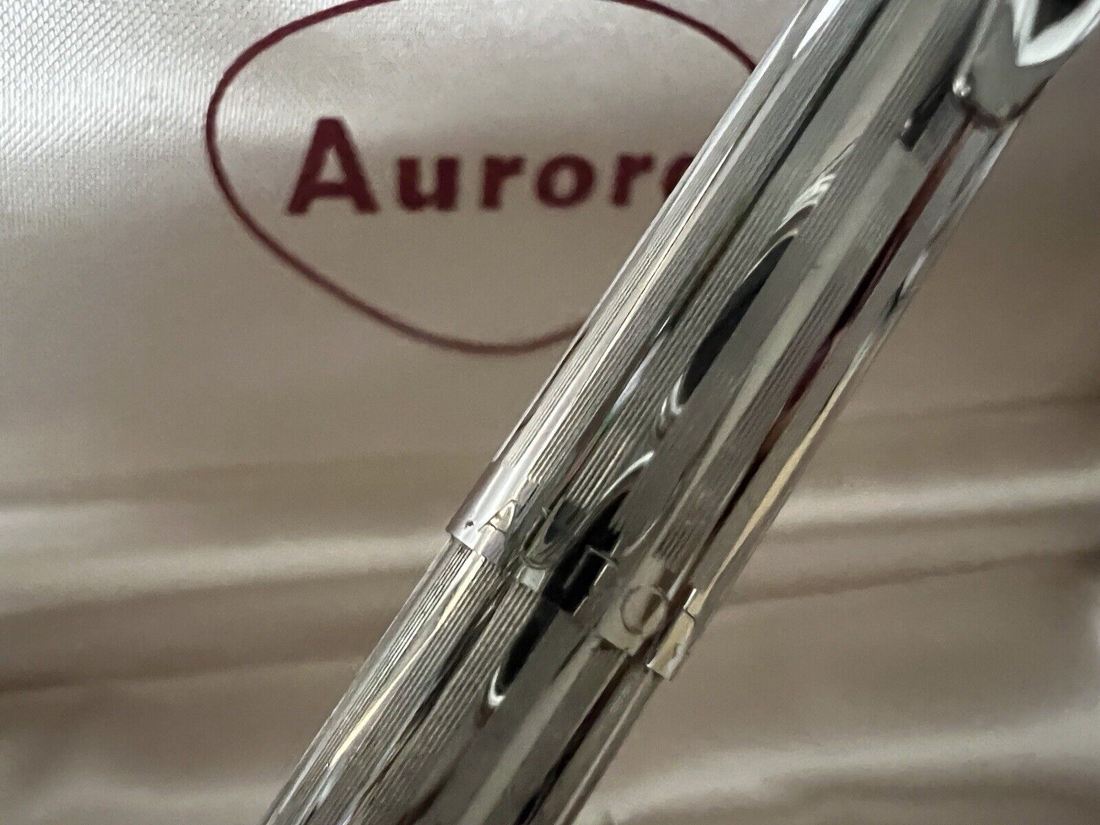 Aurora Pen Sphere Chrome Spline Marking Original Years 70 Vintage Style