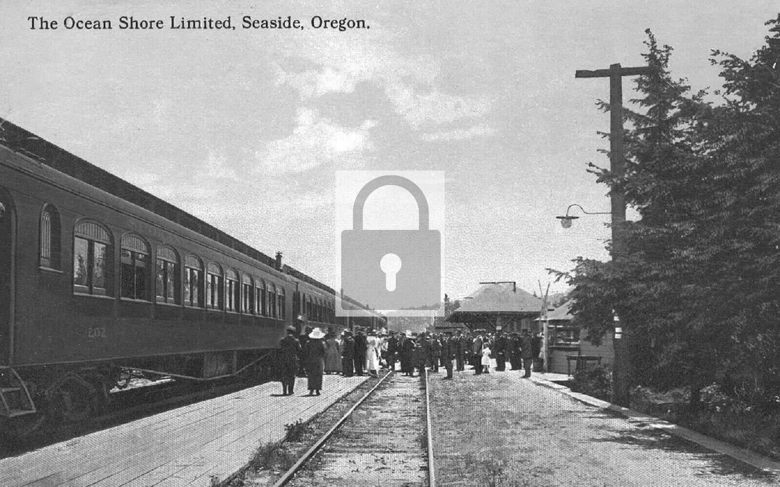 Ocean Shore Limited Railroad Station Depot Seaside Oregon OR Reprint Postcard