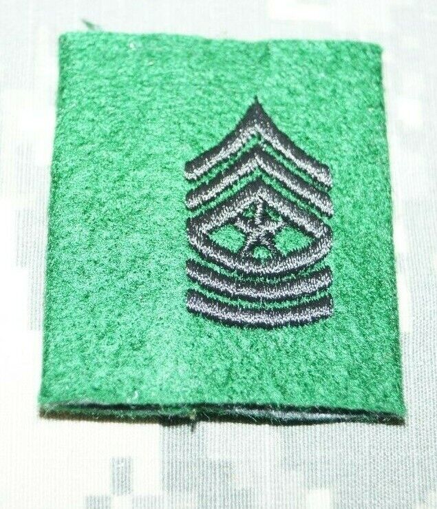 Military Patch US Army Sergeant Major SGM E-9 Green Leadership Jacket Tab Rank