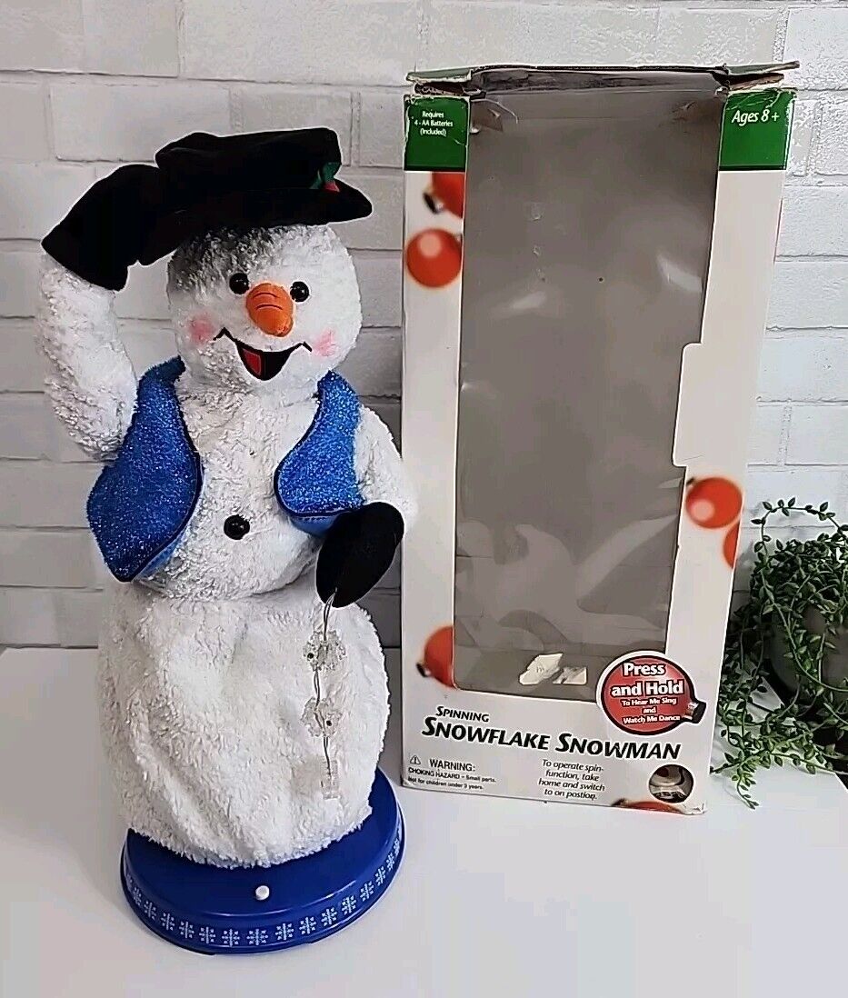 Gemmy Spinning Snow Miser Snowflake Animated Singing Snowman Christmas Read