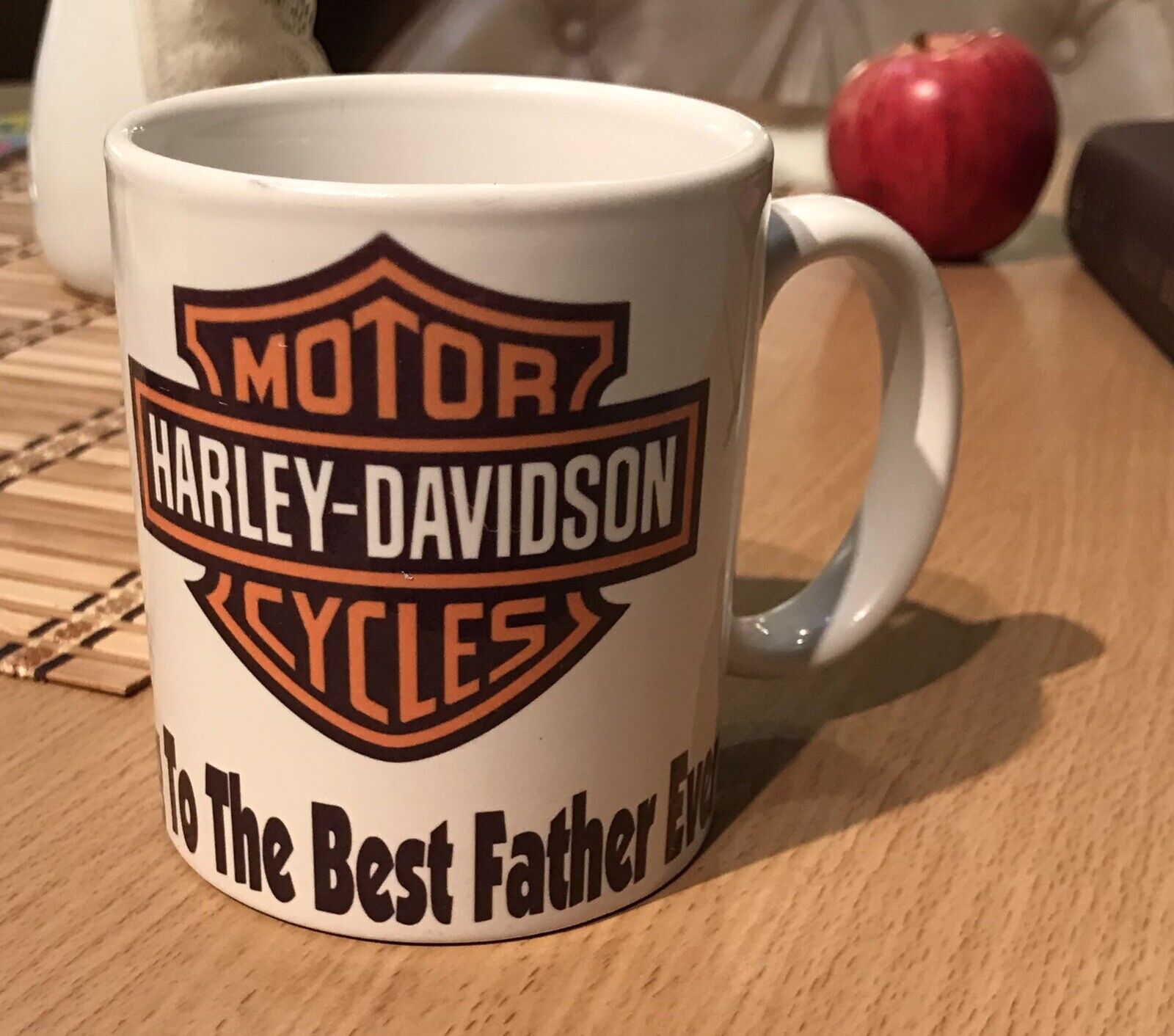 Harley Davidson Vtg Best Father Coffee Mug White 
