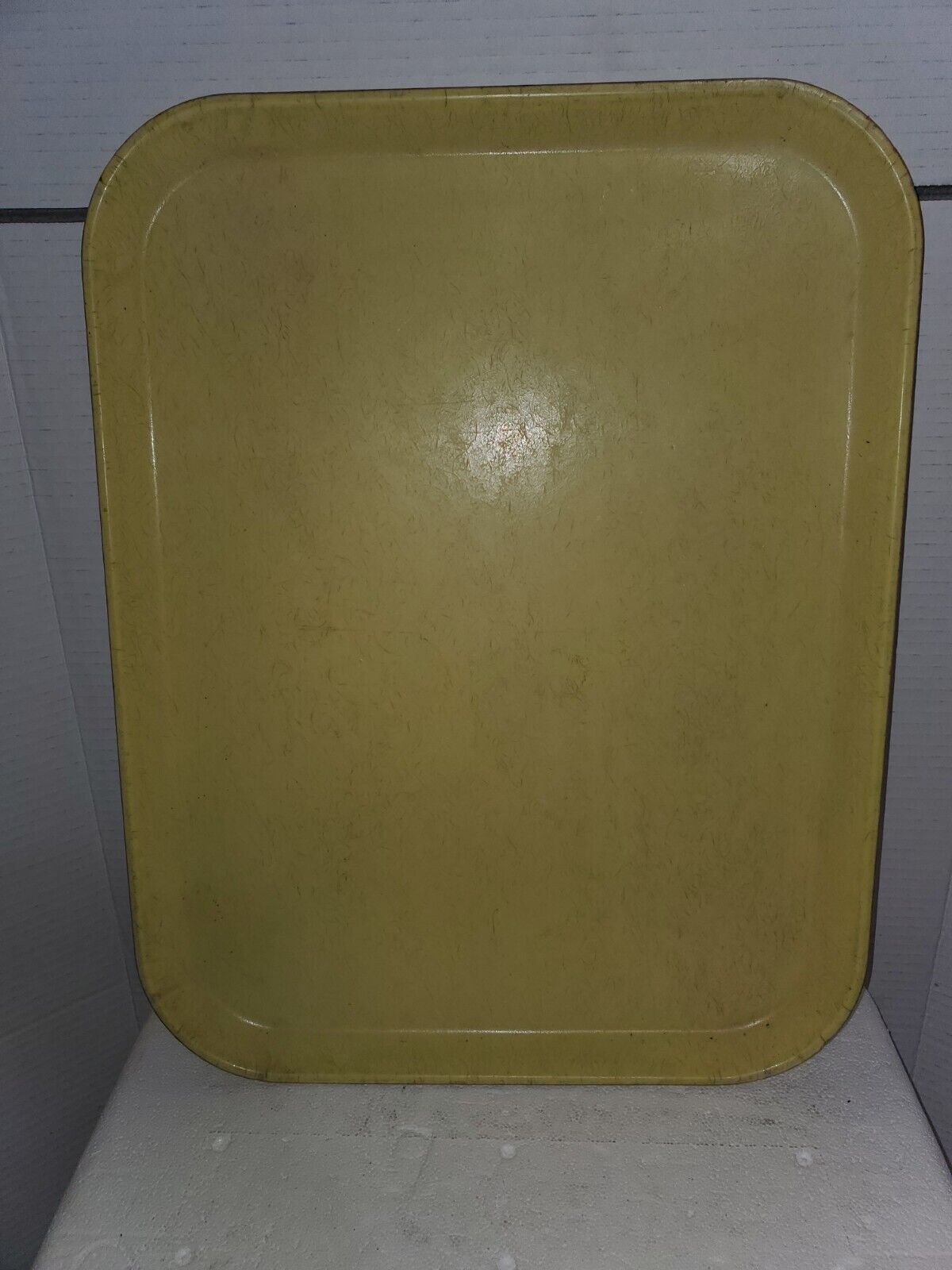 Cafeteria Tray Vintage Yellow Fiberglass Cam Steel Cambro 18 x 14